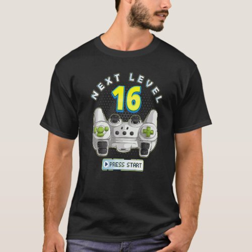 Gamer 16th Birthday Next Level 16 Game Controller  T_Shirt