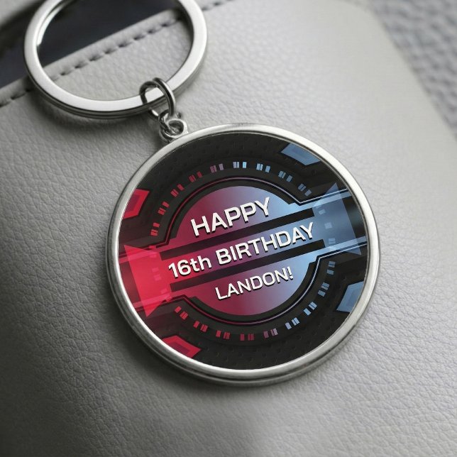 Gamer 16th Happy Birthday New Driver Keychain (Gamer 16th Happy Birthday New Driver keychain)