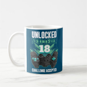 Gamer 18th Birthday Unlocked Next Level 18 Men Coffee Mug
