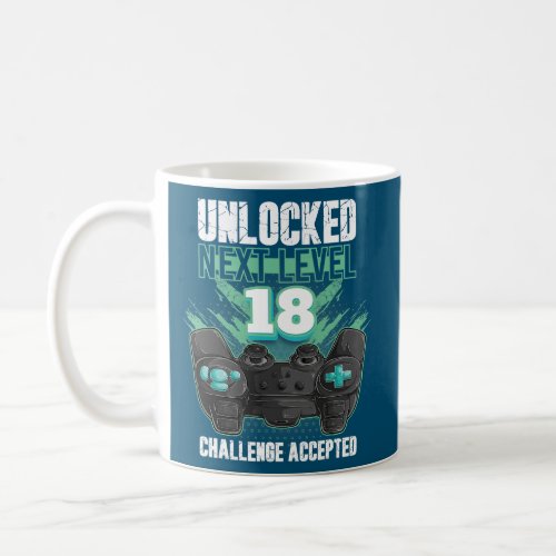 Gamer 18th Birthday Unlocked Next Level 18 Men Coffee Mug