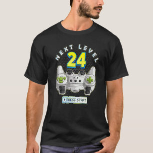 Gamer 24th Birthday Next Level 24 Game Controller  T-Shirt