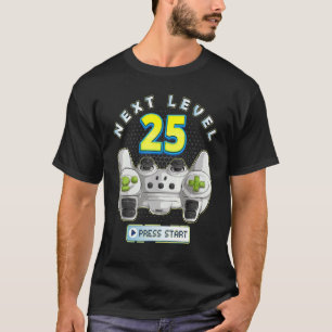 Gamer 25th Birthday Next Level 25 Game Controller T-Shirt