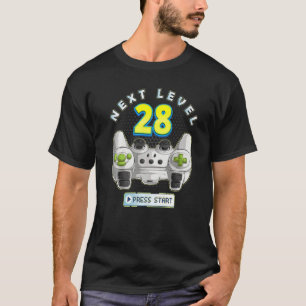Gamer 28th Birthday Next Level 28 Game Controller T-Shirt