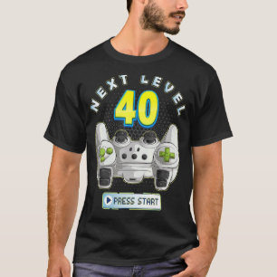 Gamer 40th Birthday Next Level 40 Game Controller  T-Shirt