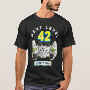 Gamer 42th Birthday Next Level 42 Game Controller  T-Shirt