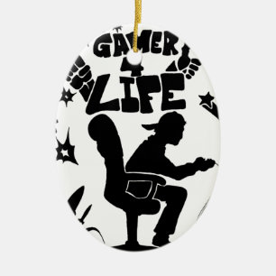 Gamer 4 Life Ceramic Ornament