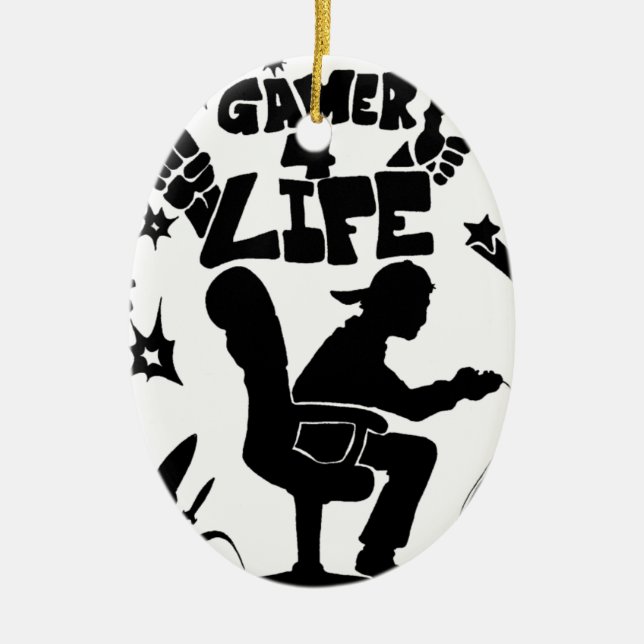 Gamer 4 Life Ceramic Ornament (Front)