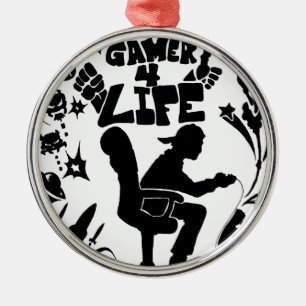 Gamer 4 Life Metal Ornament