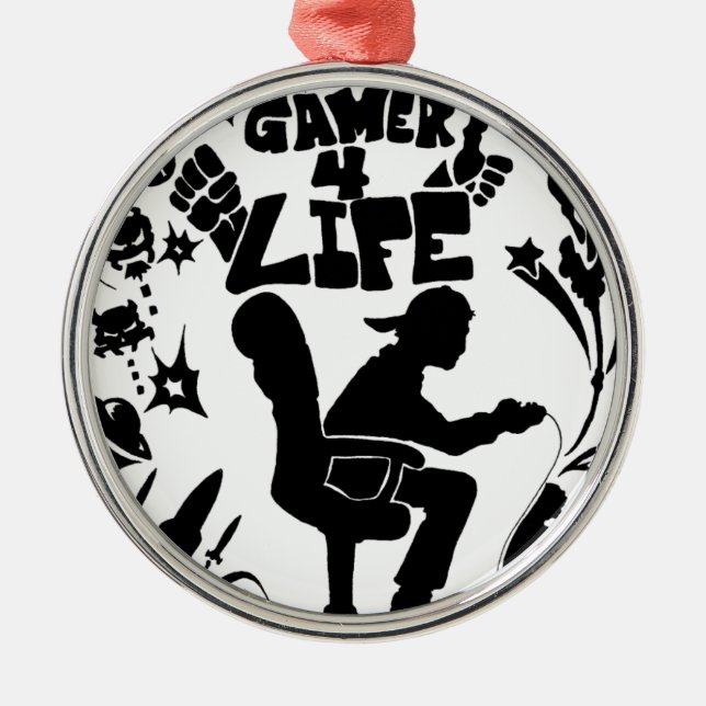 Gamer 4 Life Metal Ornament (Front)
