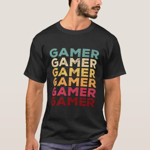 Gamer 70S 80S Style Video Game T_Shirt
