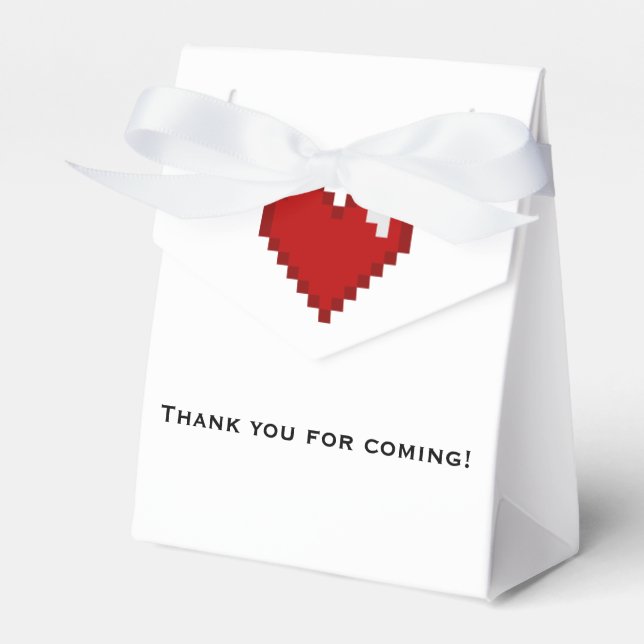 Gamer 8bit Pixel Heart Party Favor Box (Front Side)