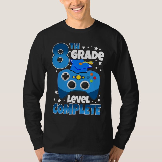 Gamer 8th Grade Level Complete Graduation Girls Bo T-Shirt (Front)