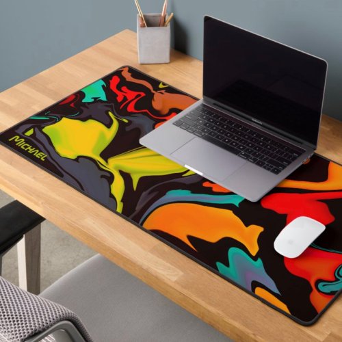 Gamer Abstract Multi Colored Fun Modern Desk Mat