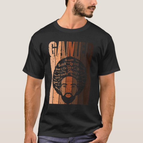 Gamer Afro Black History Month Retro BLM Gaming Vi T_Shirt