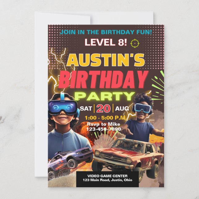 Gamer Any Age Boys or Girls Birthday Invitation (Front)