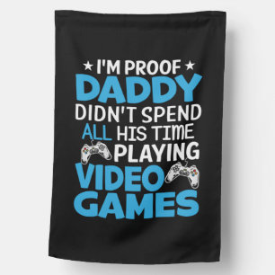 Gamer Art All My Daddy Time Playing Games House Flag