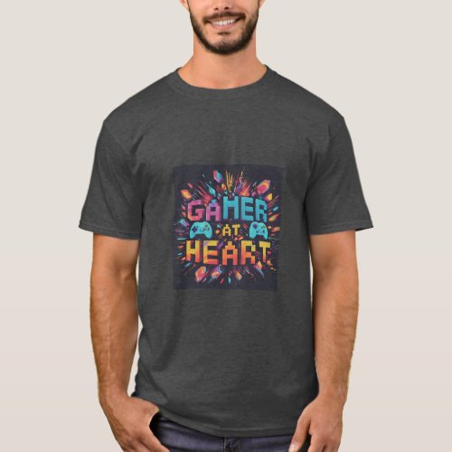 Gamer at heart tishirt  T_Shirt