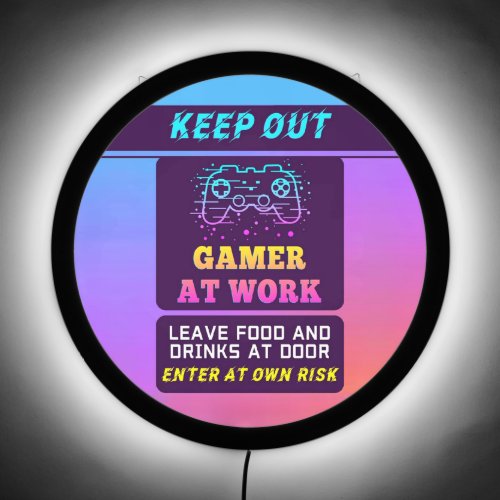 Gamer At Work LED Sign