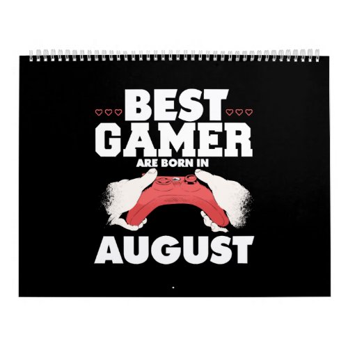 Gamer August Birthday Gift Gaming Funny Gift Calendar