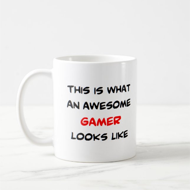gamer, awesome coffee mug (Left)