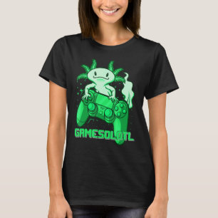 Gamer Axolotl Cute Axolotl Gaming Video Gamer Boy T-Shirt