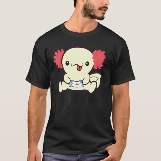 Gamer Axolotl Video Games Axolotl Gamesalotl T-Shirt (Front)