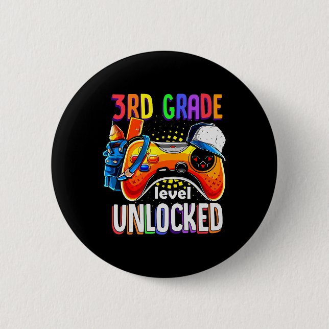 Gamer Back To School Gamepad 3rd Third Grade Level Button (Front)