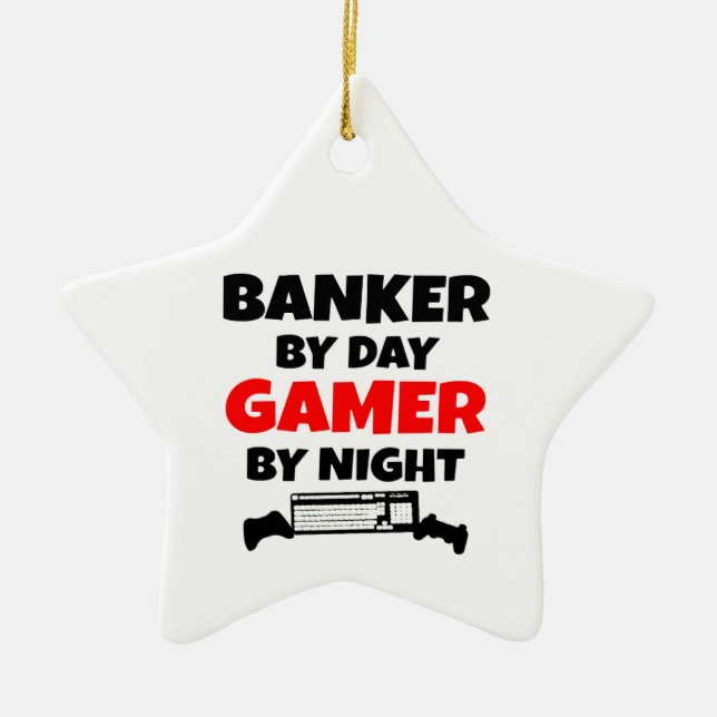 Gamer Banker Ceramic Ornament (Front)