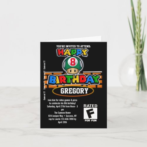 Gamer Birthday 3 Party Invitation