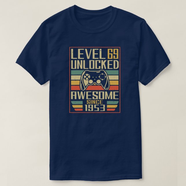 Gamer Birthday 69 Men Women Gaming Awesome Since T-Shirt (Design Front)