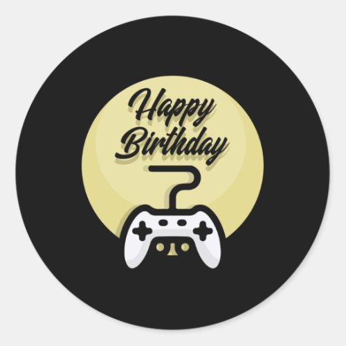 Gamer Birthday Classic Round Sticker