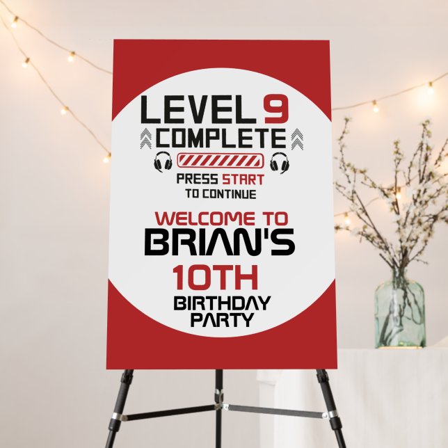 Gamer Birthday Foam Board Welcome Sign (In Situ (Stand))
