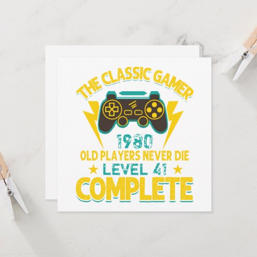 Gamer Birthday Gift Custom Year and Age (Front/Back In Situ)