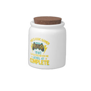 Gamer Birthday Gift Custom Year and Age, Classic Candy Jar