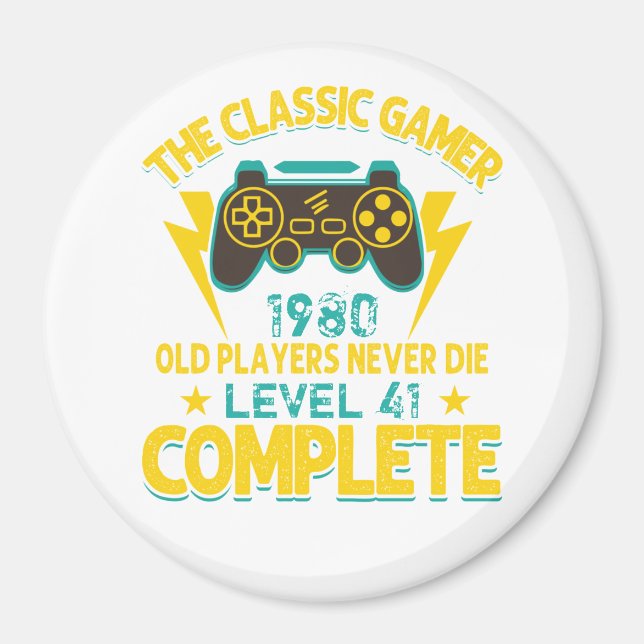 Gamer Birthday Gift Custom Year and Age Magnet (Front)