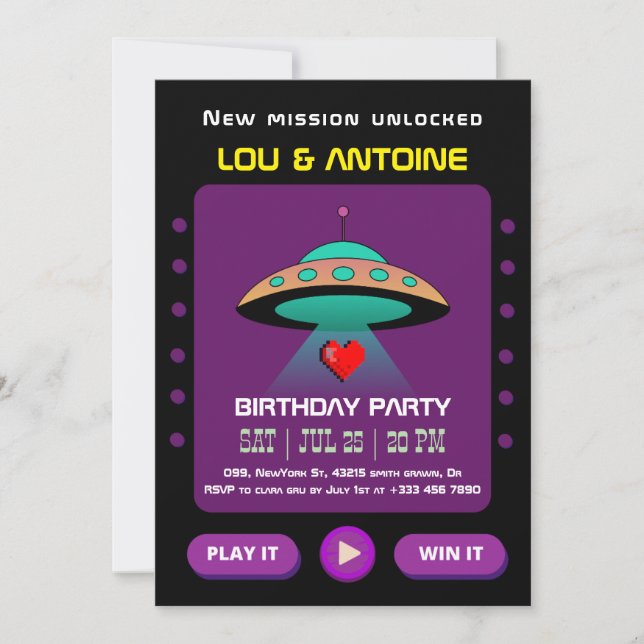 Gamer Birthday Invitation (Front)