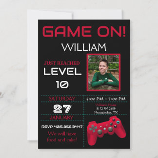 Gamer Birthday Invitation
