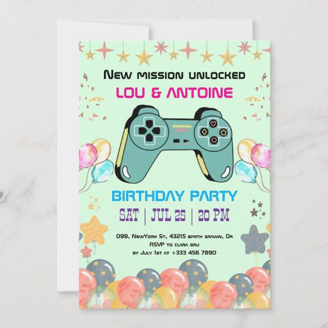 Gamer Birthday Invitation (Front)