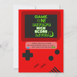Gamer Birthday Invitations