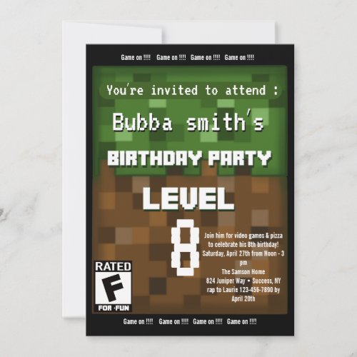 Gamer birthday invitations_customizable invitation