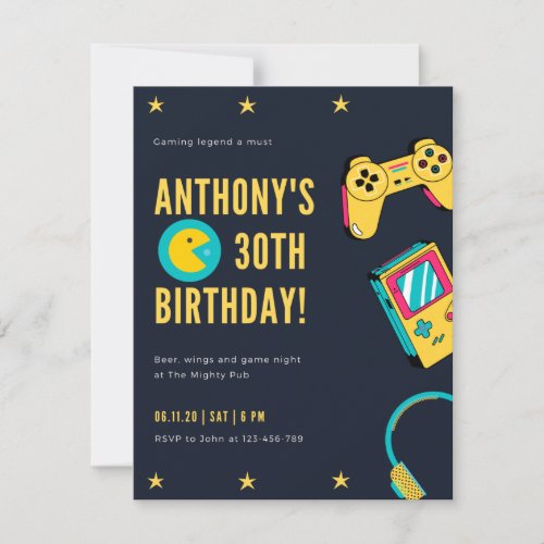 Gamer Birthday Invite