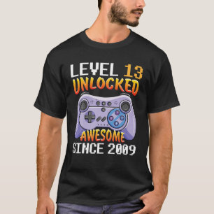 Gamer Birthday Level 13 Yrs Old Unlocked Awesome S T-Shirt