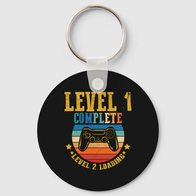 Gamer Birthday Level 1 Complete Level 2 Loading An Keychain (Front)
