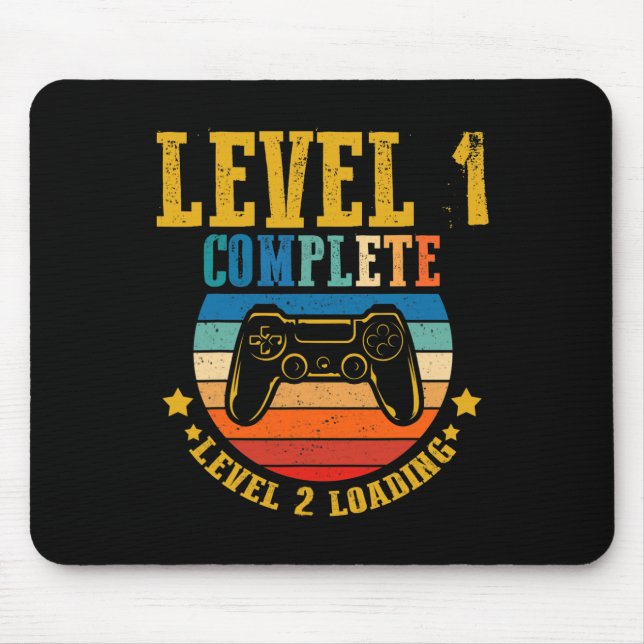 Gamer Birthday Level 1 Complete Level 2 Loading An Mouse Pad (Front)
