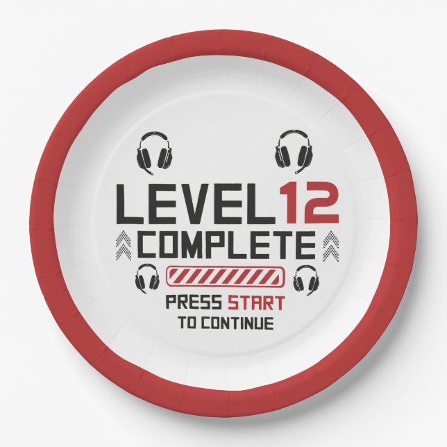 Gamer Birthday or Graduation Paper Plates (Front)