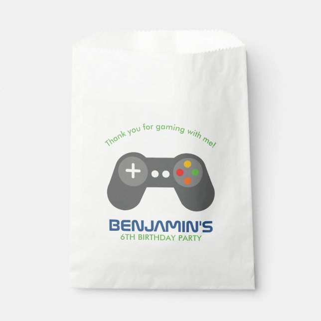 Gamer Birthday Party Favor Bag (Front)
