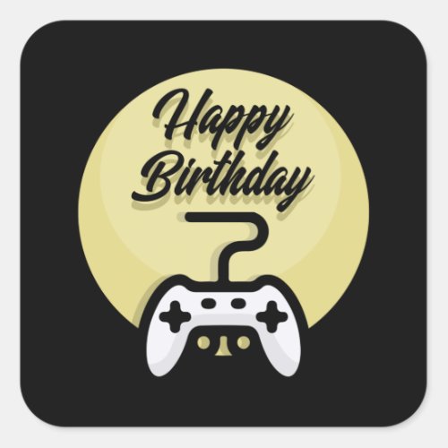 Gamer Birthday Square Sticker