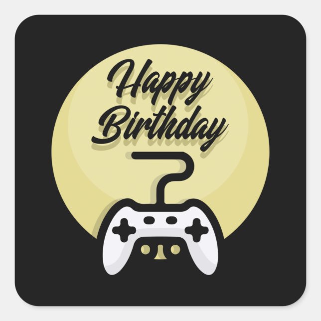 Gamer Birthday Square Sticker (Front)