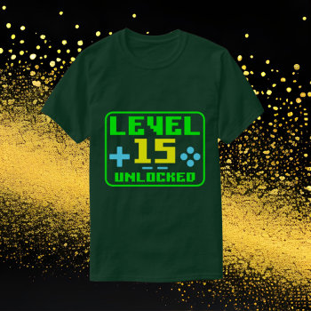Gamer Birthday Word Art Unisex 15th T-shirt by DoodlesGifts at Zazzle