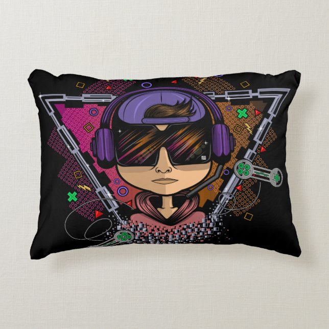 Gamer Boy Accent Pillow (Front)